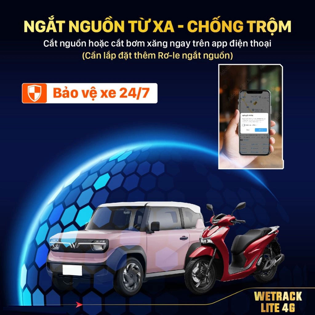 dinh vi xe may wetrack lite 4g tinh nang chong trom