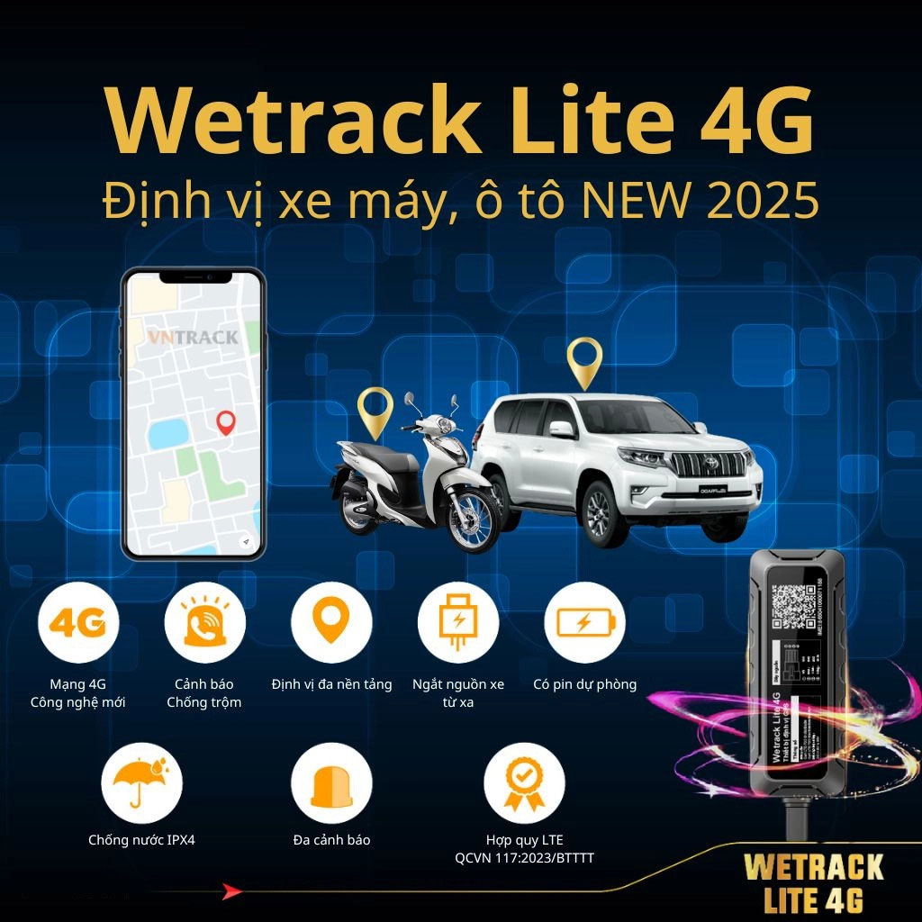 Định vị xe máy Wetrack Lite 4G