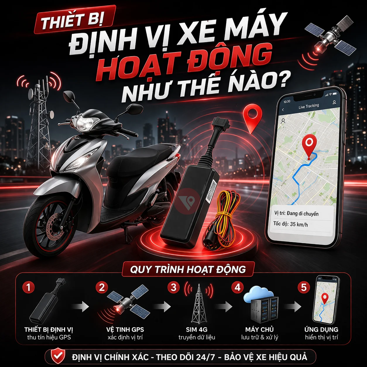 Thiết Bị Định Vị Xe Máy Hoạt Động Như Thế Nào? Giải Thích Dễ Hiểu