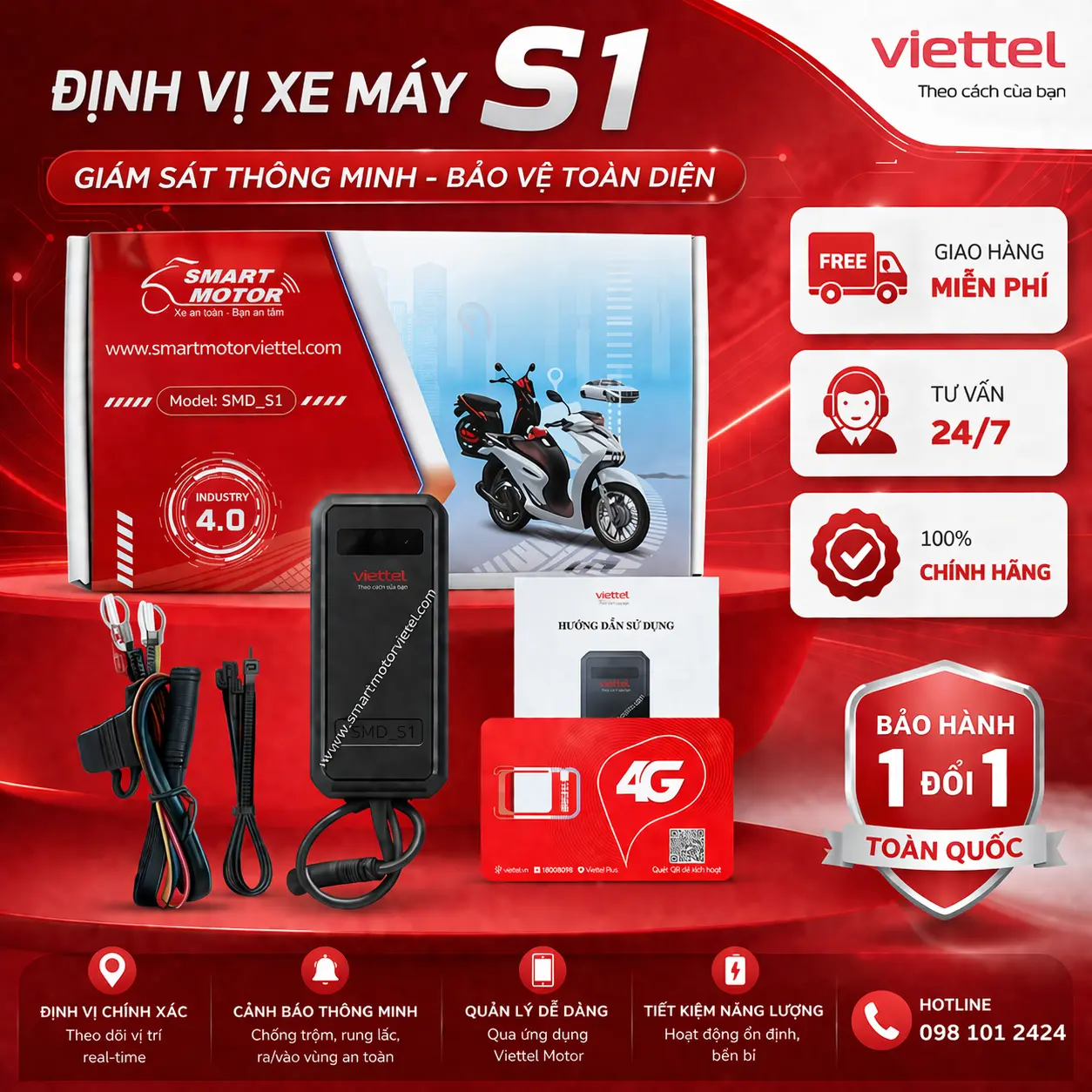 Định vị xe máy Viettel S1