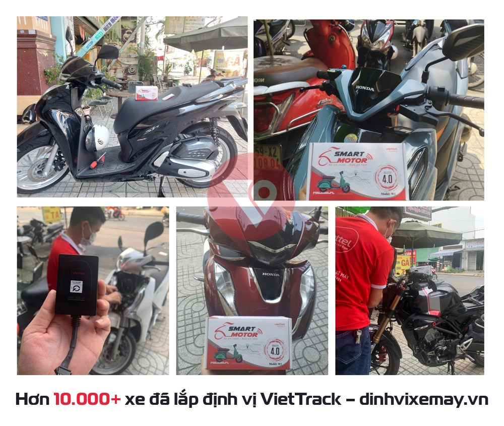 Thiết bị định vị xe máy VietTrack 4G nhỏ gọn