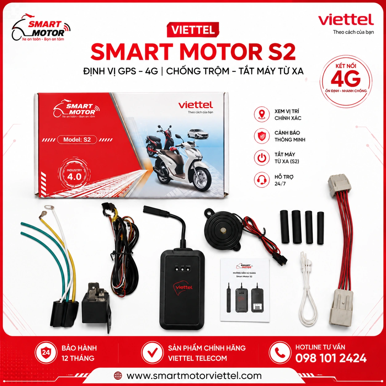 Định Vị Xe Máy Viettel Smart Motor S2 Viettel