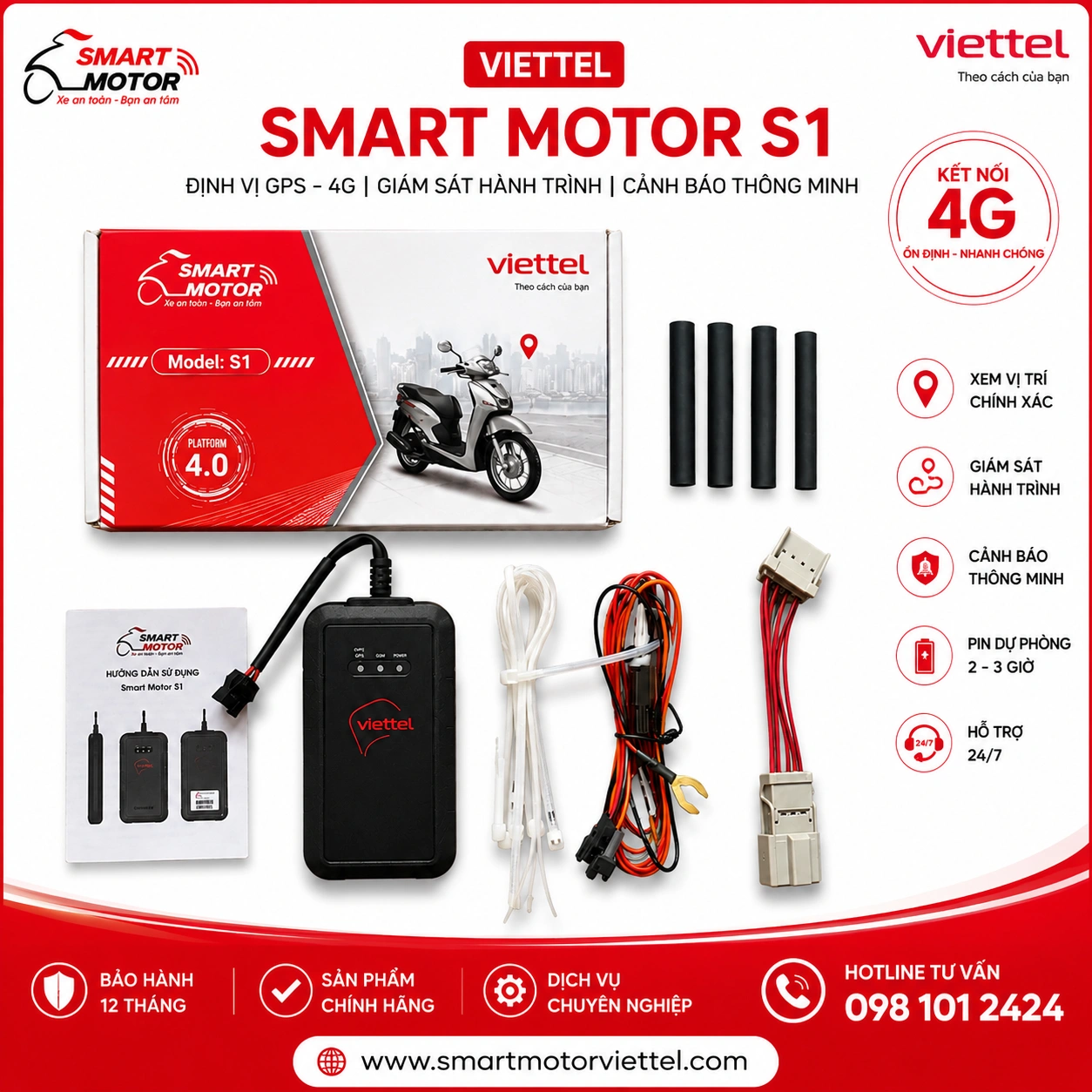 Định Vị Xe Máy Viettel Smart Motor S1 Viettel