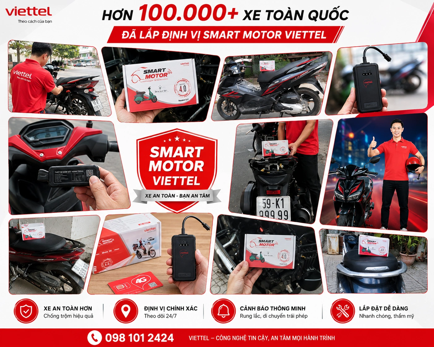 Lắp đặt thiết bị Viettel Smart Motor S2 trên xe máy