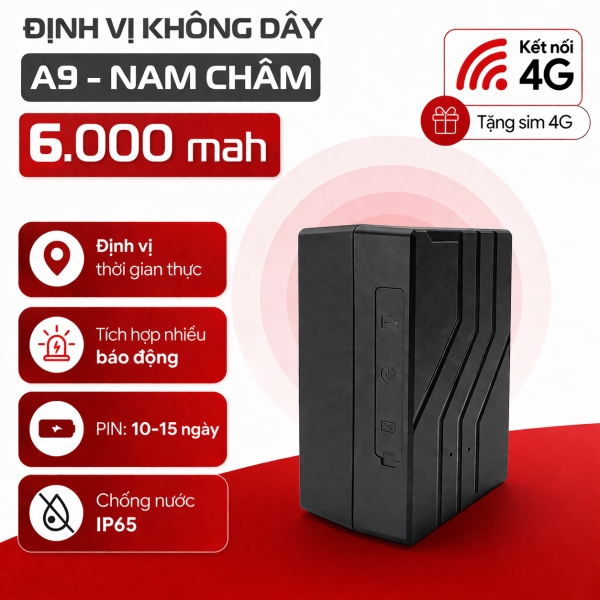 Định Vị Không Dây A9 – PIN 6.000mAh, Dùng 10-15 Ngày, Bán Chạy Nhất