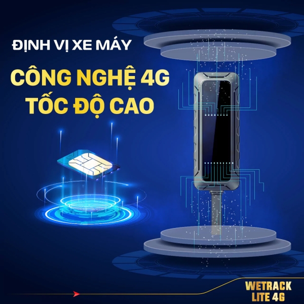 Định Vị Xe Máy Wetrack Lite 4G - Thiết Bị Nhỏ Gọn, Giá Rẻ