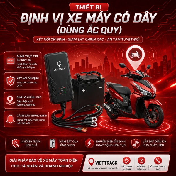 Thiết Bị Định Vị Xe Máy Có Dây – Tư Vấn A-Z: Nguyên Lý, Cách Lắp &amp; Thiết Bị Tốt Nhất
